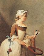 jean-Baptiste-Simeon Chardin Young Girl with a Shuttlecock oil on canvas